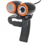 Compact PC 1.3MP USB webcam com microfone embutido - Preto